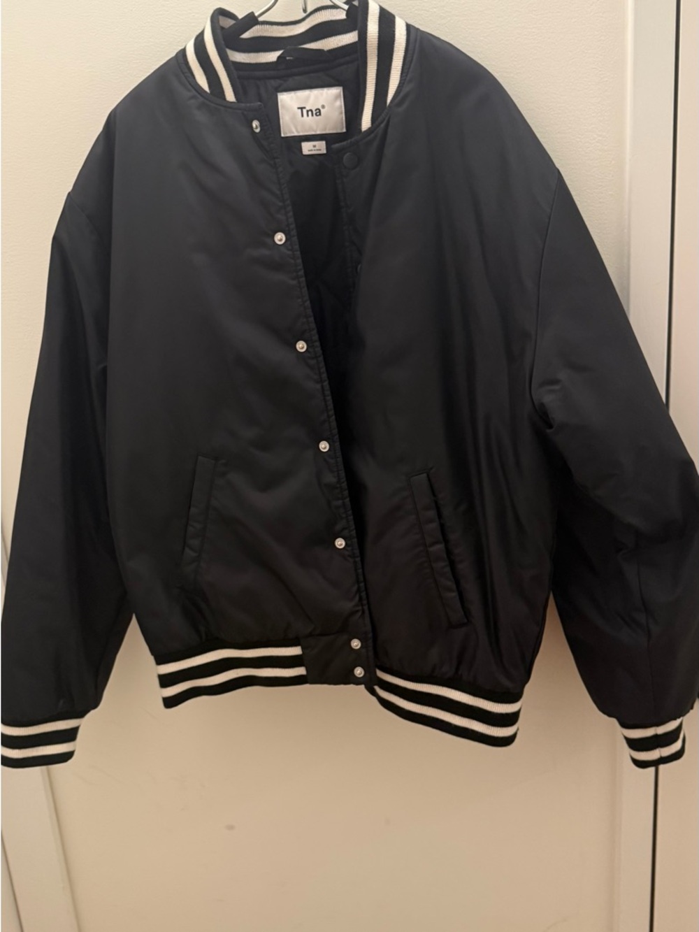 Aritzia TNA Black Stadium Jacket / Varsity Bomber Size M
